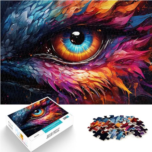 Puzzles zum Ausmalen, Fantasy-Kunst, Drachenaugen, Puzzles für Erwachsene, 1000 Puzzle-Spielzeug, Holzpuzzle, Puzzle für Sommerliebhaber, für Frauen und Männer (50 x 75 cm) von SYUNFEI