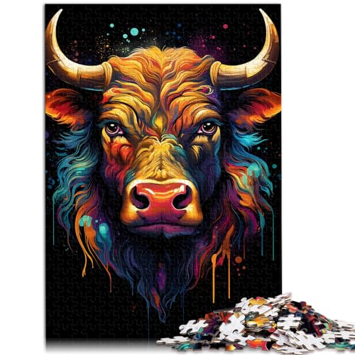 Puzzles zum Ausmalen, Kuh für Erwachsene, 1000-teiliges Puzzle, Holzpuzzle, Puzzle – anspruchsvolles Spiel, schwierig und herausfordernd (50 x 75 cm) von SYUNFEI