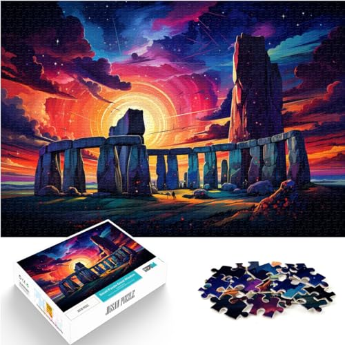 Puzzles zum Ausmalen, Stonehenge-Puzzle, 1000 Teile, für Erwachsene, Holzpuzzle, lustige Puzzlespiele, ganze Familie und Dieses (50 x 75 cm) von SYUNFEI