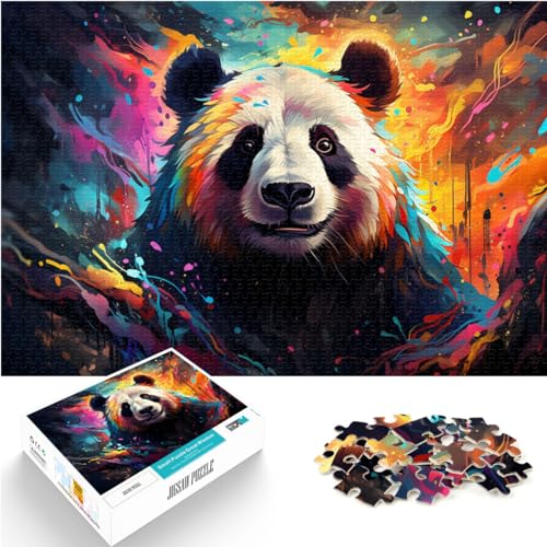 Puzzles zum Ausmalen von Fantasy-Panda-Puzzles, 1000 Teile, Puzzle für Erwachsene, Holzpuzzle, pädagogisches Stressabbau-Spielzeug, Puzzle, Heimdekoration (50 x 75 cm) von SYUNFEI