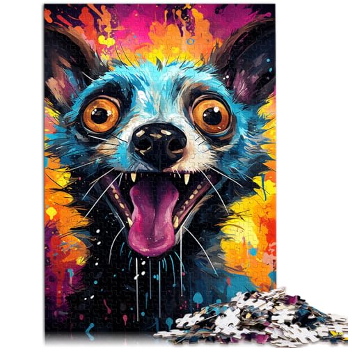 Puzzlespiel „Malen“ – Bunter Lemur – 1000 Puzzleteile Erwachsene – – Lustige Familienpuzzles zur Wanddekoration – Einzigartige Geburtstags (50 x 75 cm) von SYUNFEI