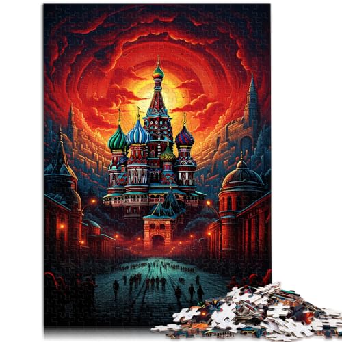 Puzzlespiel „Russland, rotes Quadrat“, 1000 Teile Puzzle aus Holz, jedes Teil ist einzigartig – anspruchsvolles, unterhaltsames Spiel für die ganze Familie (50 x 75 cm) von SYUNFEI