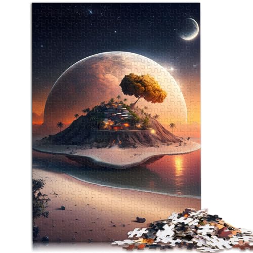 Puzzlespiel „Villa auf schwimmendem Hügel“ Puzzle | Puzzle 500 Teile für Erwachsene, Holzpuzzle, Lernpuzzle, Spaß für die ganze Familie (38 x 52 cm) von SYUNFEI