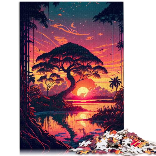 Puzzlespiele „Tropical Sunset“ 1000-teiliges Puzzle aus Holz, Lernspiel, jedes Teil ist einzigartig – anspruchsvolles, unterhaltsames Spiel für die ganze Familie (50 x 75 cm) von SYUNFEI