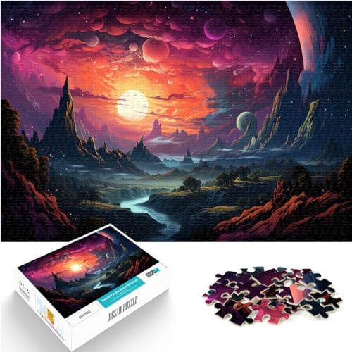 Puzzlespiele Schöne Landschaft unter dem Planeten für Erwachsene, 1000-teiliges Puzzle, Holzpuzzle, Puzzle für Sommerliebhaber, Denkspiel (50 x 75 cm) von SYUNFEI