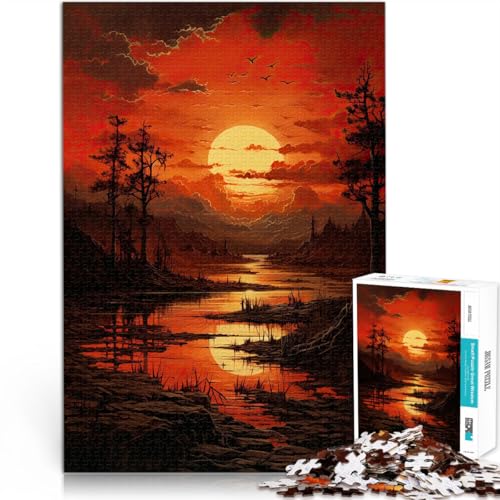 Sonnenuntergangslandschaft Puzzle für Teenager 1000 Teile Spielzeug für die ganze Familie Lernspiel für Geburtstag, Weihnachten 38x26cm Sonnenuntergangslandschaft Puzzle für Teenager 1000 Teile Spielzeug für die ganze Familie Lernspiel für Geburtstag, Weihnachten 38x26cm von SYUNFEI