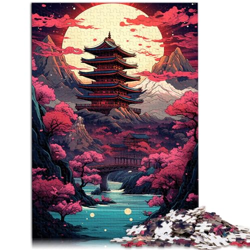 Spiel-Geschenk-Puzzle, Kunst und Landschaft im japanischen Stil, Puzzle 1000 Teile für Erwachsene und Kinder aus Holz, schwieriges Puzzle, Familiendekoration (50 x 75 cm) von SYUNFEI