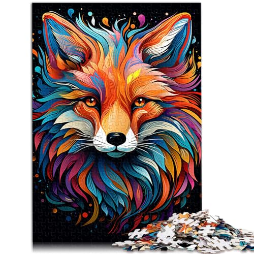 Spiel-Geschenk-Puzzle, farbenfrohes Fuchs-Gemälde, Puzzle für Erwachsene, 1000 Puzzles, Holz-Puzzle, Denksportaufgabe, Weihnachtswunschliste mit Weihnachtsmann (50 x 75 cm) von SYUNFEI