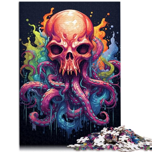 Spiel-Geschenk-Puzzle, farbenfrohes Gemälde eines Oktopus, Puzzle 1000 Teile für Erwachsene und Kinder aus Holz, Puzzlespiele, Spielzeug, Geschenk für Frauen und Männer (50 x 75 cm) von SYUNFEI