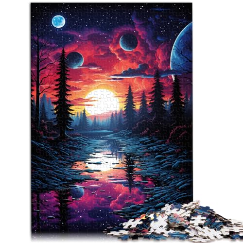 Spiel-Geschenk-Puzzle „Der kosmische See“, 500 Teile für Erwachsene und Kinder, Holzpuzzle, Spielspielzeug für die Familie, Puzzle-Geschenk (38 x 52 cm) von SYUNFEI
