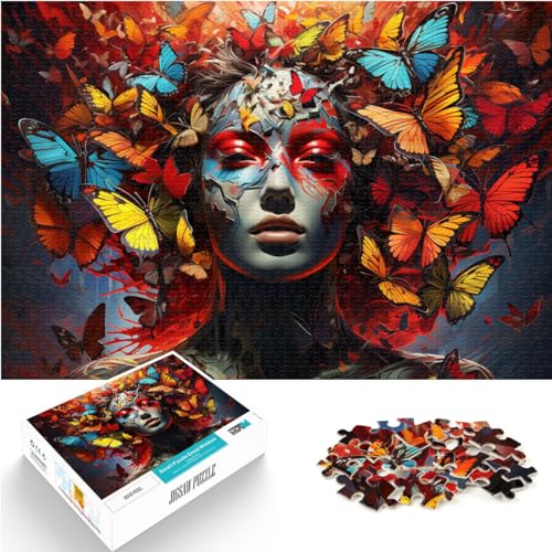 Spiel-Geschenk-Puzzle „Die farbenfrohe Psychedelie des weiblichen Buddha“ für Erwachsene, 1000 Teile, Holzpuzzle, Lernspielzeug, Familienspiele für die Familie (50 x 75 cm) von SYUNFEI