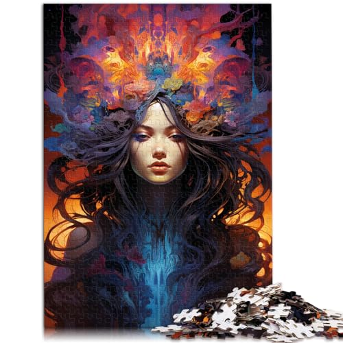 Spielgeschenk Puzzle Bunte psychedelische Hexe 1000-teiliges Puzzle Lernspiele Holzpuzzle Denkspiel Anspruchsvolle Rätsel für (50 x 75 cm) von SYUNFEI