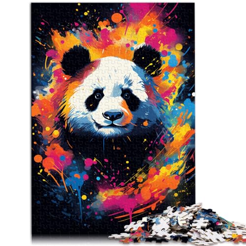 Spielgeschenk Puzzle Bunter Psychedelischer Panda-Maler für Erwachsene 1000-teiliges Puzzle Holzpuzzle Entspannungspuzzle Spiele Herausforderndes Spiel （50x75cm） von SYUNFEI