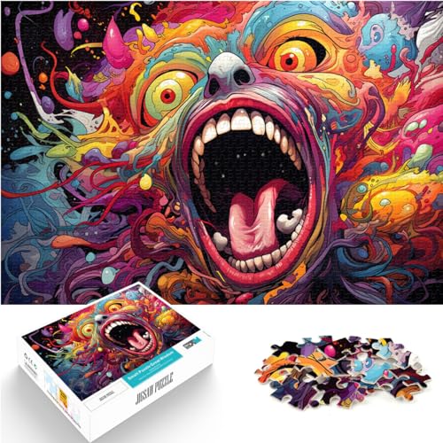 Spielzeug-Puzzle, farbenfrohe Kunstmonster, 1000 Teile, Puzzle für Erwachsene, Geschenke, Holzpuzzle, Entspannungspuzzle, Spiele, Denksportaufgabe, Denkspiel (50 x 75 cm) von SYUNFEI