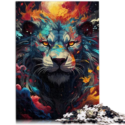 Spielzeug-Puzzle, farbenfroher Psychedelischer Seelenlöwe-Drache für Erwachsene, 1000-teiliges Puzzle, Holzpuzzle, Puzzle, Mitmach-Spiel, anspruchsvolles Spiel, Spielzeug (50 x 75 cm) von SYUNFEI