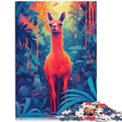 Spielzeug-Puzzle „Lama im Dschungel“ Puzzle für Erwachsene, 1000 Teile, Holzpuzzle, Puzzle – anspruchsvolles Spiel, einzigartige Geburtstags (50 x 75 cm) von SYUNFEI