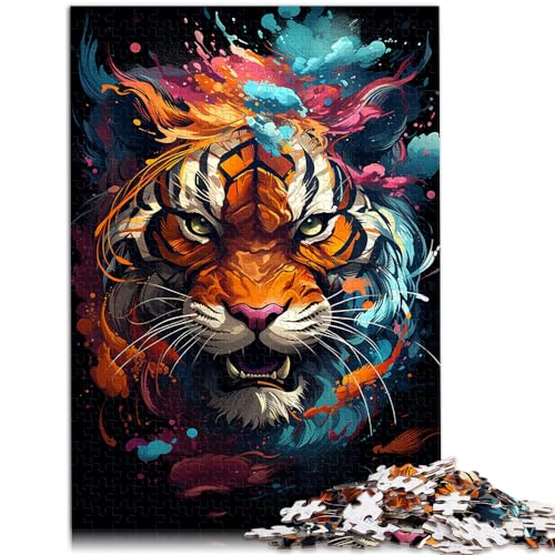 Spielzeug-Puzzle Aquarellmalerei Tiger Puzzles 1000 Teile Holzpuzzle Entspannungspuzzle Spiele-Denkspiel Spielzeug Intellektuelles Spiel （50x75cm） von SYUNFEI