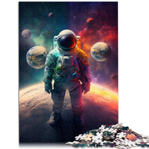 Spielzeug Puzzle Astronaut im Weltraum Bunte 1000-teilige Puzzles für Erwachsene Holzpuzzles Entspannungspuzzles Spiele-Denkspiel-Puzzle Familienspiel für und （50x75cm） von SYUNFEI