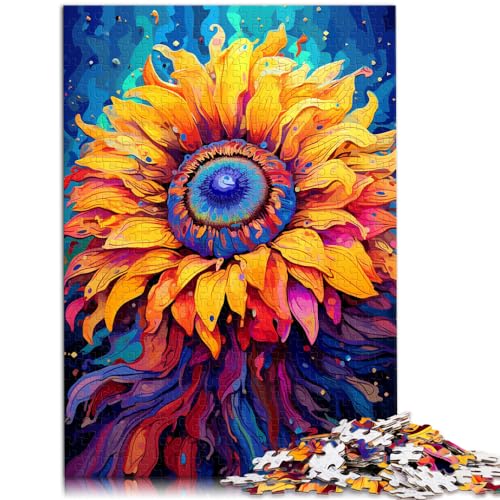 Spielzeug-Puzzle Bunte Sonnenblumen 300 Teile Puzzle aus Holz für Erwachsene Lernspielzeug für die Wanddekoration Einzigartige Geburtstags (26 x 38 cm) von SYUNFEI