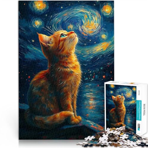 Sternennachtkatze Teenager 1000-teiliges Puzzle Gehirnintelligenz-Herausforderung süchtig machendes Spielzeug Gutes Geschenk 38x26cm Sternennachtkatze Teenager 1000-teiliges Puzzle Gehirnintelligenz-Herausforderung süchtig machendes Spielzeug Gutes Geschenk 38x26cm von SYUNFEI