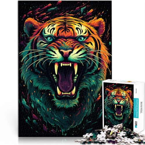 Puzzle für Erwachsene, 1000 Teile, wütender Tiger, Heimdekoration, Puzzlespielzeug, 19,7 x 29,5 Zoll, Familienspiel, Stressabbau, schwieriges Herausforderungspuzzle Puzzle für Erwachsene, 1000 Teile, wütender Tiger, Heimdekoration, Puzzlespielzeug, 19,7 x 29,5 Zoll, Familienspiel, Stressabbau, schwieriges Herausforderungspuzzle von SYUNFEI
