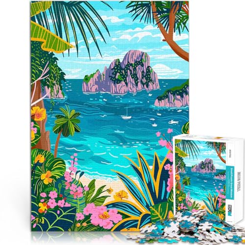 Tropische Insel Meereslandschaft Capri Italien Puzzle 1000 Teile für Jugendliche Lernspielzeug mit passendem Poster und Quizblatt 38x26cm Tropische Insel Meereslandschaft Capri Italien Puzzle 1000 Teile für Jugendliche Lernspielzeug mit passendem Poster und Quizblatt 38x26cm von SYUNFEI