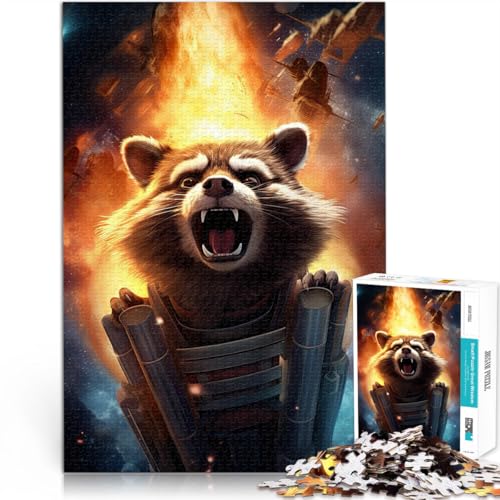 Waschbärkunst Teenager-Puzzle 1000 Teile Gehirnintelligenz-Herausforderung süchtig machendes Spielzeug Heimdekoration 38x26cm Waschbärkunst Teenager-Puzzle 1000 Teile Gehirnintelligenz-Herausforderung süchtig machendes Spielzeug Heimdekoration 38x26cm von SYUNFEI