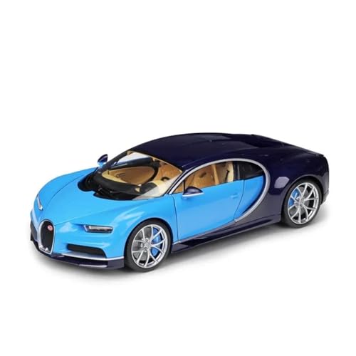 Auto Modell 1/18 Für Welly GTA Bugatti Chiron 2016 Super Car Metalldruckguss Modell CarToy Collection Dekoration Jungen Mädchen Geschen(Blau) von SYYANFEI