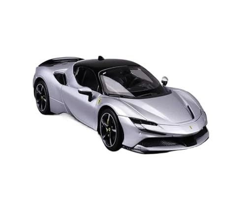 Auto Modell 1:18 Für Bburago Ferrari Sf90 Stradale Assetto Legierung Miniatur Diecast Hardcover Version Spielzeugauto Modell Sammlung Jungen Mädchen Geschen(Grau) von SYYANFEI