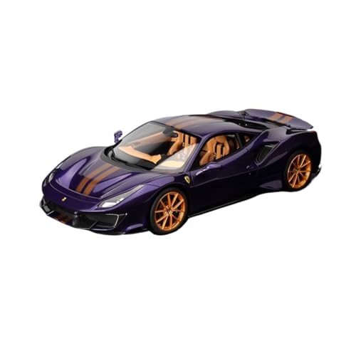 Auto Modell 1:18 Für Handgefertigte Limited Edition Ferrari 488Pista Hardtop BBR Resin Car Model Hobbyist Collection Showcase Jungen Mädchen Geschen(Purple 3 Hardtop) von SYYANFEI