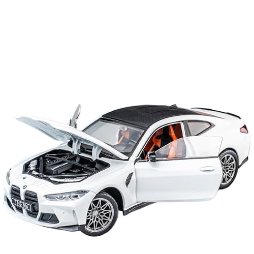 Auto Modell 1:24 Für BMW New M4 G82 Aus Druckgussmetall Legierungsmodell, Sportwagen Spielzeugauto Premium-Replik Sammler-Spielzeugauto Jungen Mädchen Geschen(White) von SYYANFEI