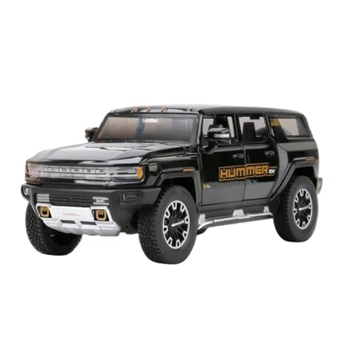 Auto Modell 1:24 Für Hummer EV Legierung New Energy Auto Druckguss Metall Geländewagen Modellsammlung Sound Licht Simulation Jungen Mädchen Geschen(Schwarz) von SYYANFEI