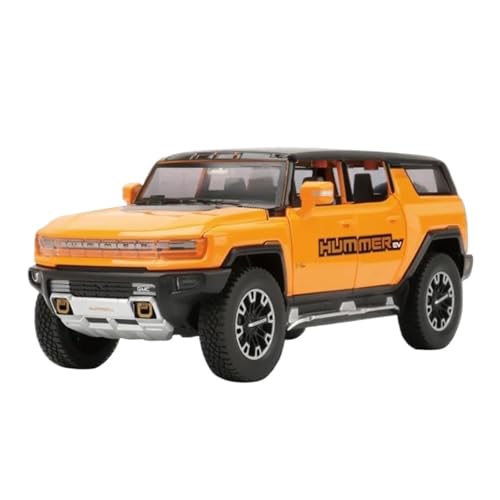 Auto Modell 1:24 Für Hummer EV Legierung New Energy Auto Druckguss Metall Geländewagen Modellsammlung Sound Licht Simulation Jungen Mädchen Geschen(Yellow) von SYYANFEI