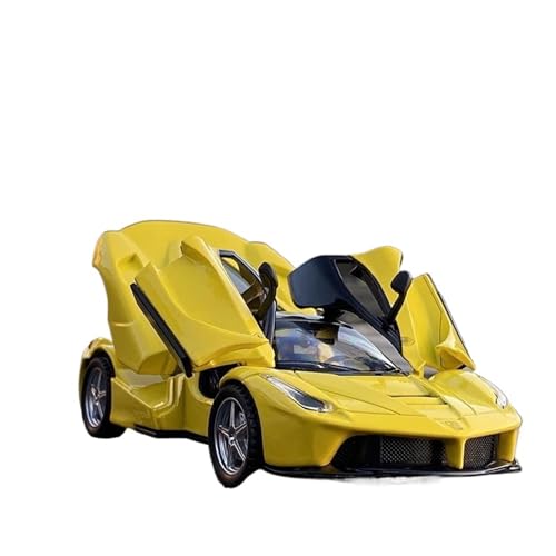 Auto Modell 1:32 Für Ferrari Laferrari Legierung Sportmodell Druckguss Metallauto Spielzeugfahrzeuge Sound Und Zurückziehbare Sammlerdekoration Kleinkinder Kinder Jungen Mädchen Geschenk(Yellow) von SYYANFEI