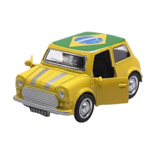 Auto Modell 1:43 Für Legierung BMW Mini Modell Türöffnung Power Car Modell Kuchen Dekoration Spielzeug Jungen Mädchen Geschen(Yellow) von SYYANFEI