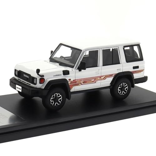 Auto Modell Druckguss 1/43 Für Maßstab TOYOTA LAND CRUISER 2023 Harz Auto Spielzeug Fahrzeuge Metall Modell Auto Dekoration Geschenk Fan Sammlung Hause Dekoration Jungen Mädchen Geschen(White 1) von SYYANFEI