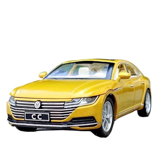 Auto Modell Druckguss-Automodell Im Maßstab 1:32 Für VW CC Legierung, Metalldruckguss, Miniaturauto Simulation Sound & Licht Sammlerstück Spielzeugfahrzeug Geschenk Jungen Mädchen Geschen(Yellow) von SYYANFEI