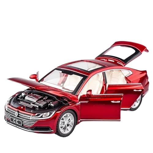 Auto Modell Druckguss-Automodell Im Maßstab 1:32 Für VW CC Legierung, Metalldruckguss, Miniaturauto Simulation Sound & Licht Sammlerstück Spielzeugfahrzeug Geschenk Jungen Mädchen Geschen(Rot) von SYYANFEI