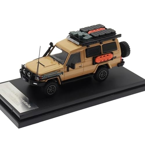 Auto Modell Maßstab 1:64 Für Aus Druckgussmetall Toyota Landcruiser J78 Land Cruiser Legierung Automodell Für Erwachsene Sammlerqualität Jungen Mädchen Geschen(Beige) von SYYANFEI