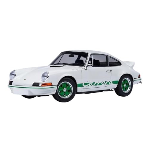 Guss Auto Modell Maßstab 1/18 Für Porsche 911 Carrera 2.7 RS (Grand Prix Weiß Mit Roten Streifen) Statisches Display, Weihnachtsgeschenkkollektion Fahrzeuge spielzeugauto(White) von SYYANFEI