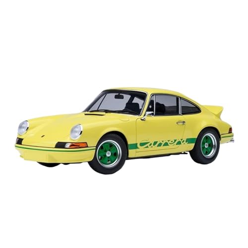 Guss Auto Modell Maßstab 1/18 Für Porsche 911 Carrera 2.7 RS (Grand Prix Weiß Mit Roten Streifen) Statisches Display, Weihnachtsgeschenkkollektion Fahrzeuge spielzeugauto(Yellow) von SYYANFEI