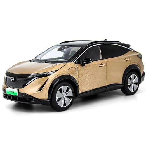 Guss Auto Modell Maßstab 1:18 Für Nissan Ariya New Energy SUV Statisches Metallautomodell Fertiges Miniaturfahrzeug-Sammeldisplay Fahrzeuge spielzeugauto(Beige) von SYYANFEI