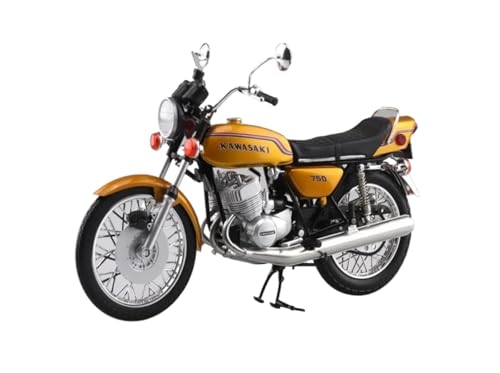 SYYANFEI Mini Alloy Motorrad Model 1/12 Für Größe Kawasaki 750SS Legierung Motorrad Modell 750SS MACH IV Modell Auto Spielzeug Für Jungen Sammlerstück Ornament Druckguss-Nachbildung(Yellow) von SYYANFEI