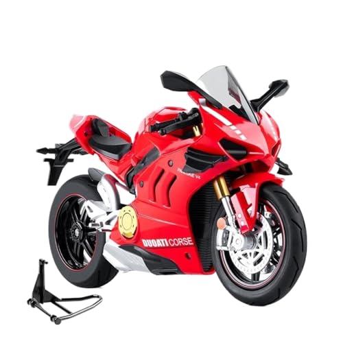 SYYANFEI Mini Alloy Motorrad Model 1:10 Für Ducati V4S S1000RR H2R Legierung Druck Motorrad Modell Spielzeug Druckguss-Nachbildung(Rot) von SYYANFEI