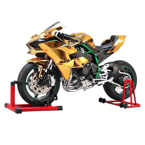 Mini Alloy Motorrad Model 1:6 Für Kawasaki H2R Bootfähiges, Sprühbares Dynamisches Motorradmodell Aus Metall Mit Ton Und Licht Sammlerstücke Hobbys Druckguss-Nachbildung(Yellow) von SYYANFEI