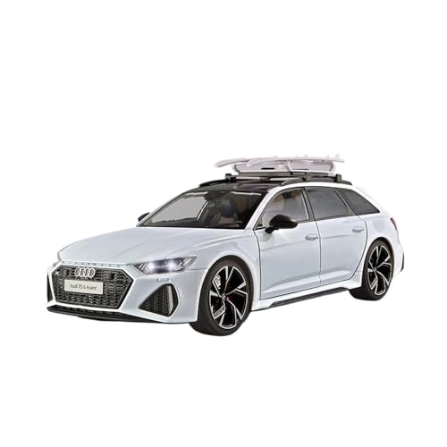 SYYANFEI Auto Modell 1/18 Für Audi RS6 Avant Station Wagon Legierung Auto Druck Druck Metall Sport Fahrzeuge Modell Sound Licht Simulation Spielzeug Jungen Mädchen Geschen(Weiß) von SYYANFEI