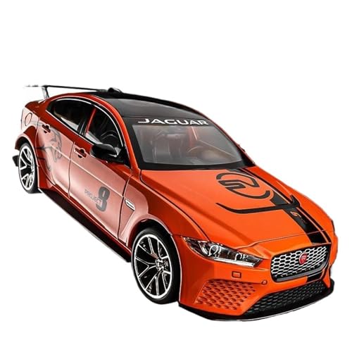 SYYANFEI Auto Modell 1/18 Für Jaguar XE SV Project 8 SUV Legierung Sportwagen Druckguss Metall Auto Spielzeug Sound Und LichtErwachsene Sammlung Jungen Mädchen Geschen(Orange) von SYYANFEI