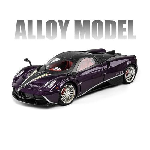 SYYANFEI Auto Modell 1/18 Für Pagani Huayra Dinastia Legierung Sportwagen Druckguss Metall Rennwagen Modell Sound Und Licht Spielzeug Jungen Mädchen Geschen(Purple) von SYYANFEI