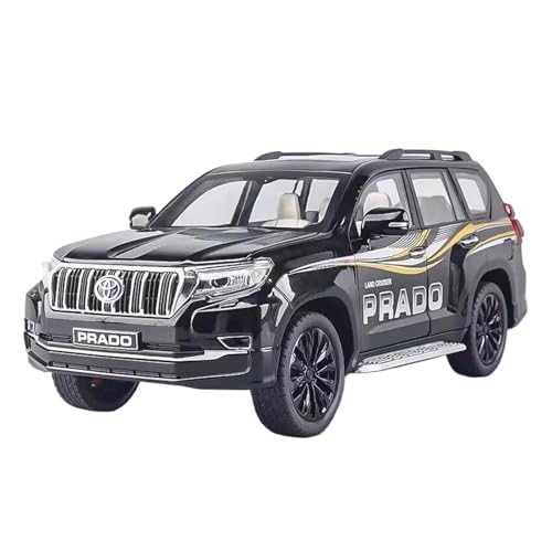 SYYANFEI Auto Modell 1/18 Für Toyota Prado Land Cruiser SUV Legierung Auto Druckguss Metall Spielzeug Geländewagen Modell Sound Und Licht Jungen Mädchen Geschen(Schwarz) von SYYANFEI