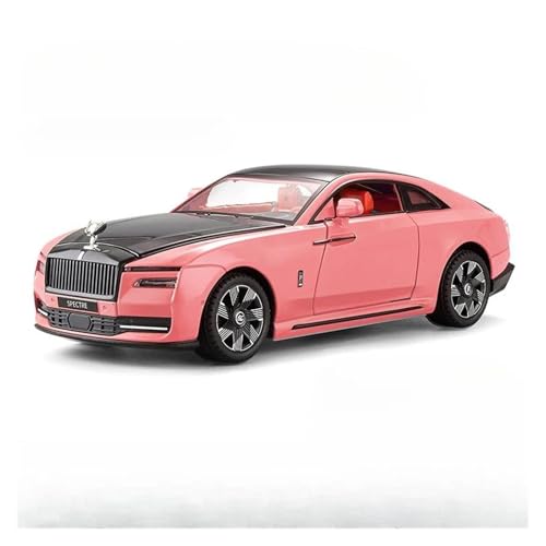 SYYANFEI Auto Modell 1/24 Für Alloy Diecast Car Rolls Royce Spectre Simulation Limousine Pull Back Sound Licht Dekorative Spielzeug Jungen Mädchen Geschen(Rosa) von SYYANFEI